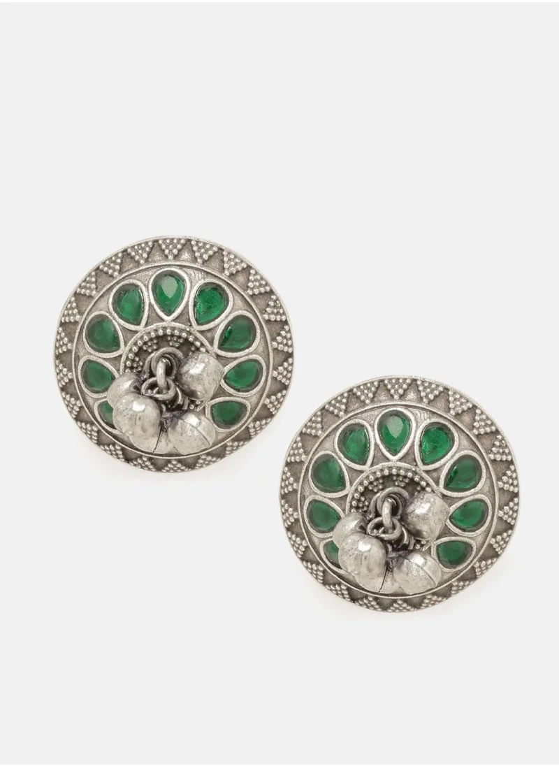 برياسي Artificial Stones and Beads Studded  Beaded Oxidized Finger Ring