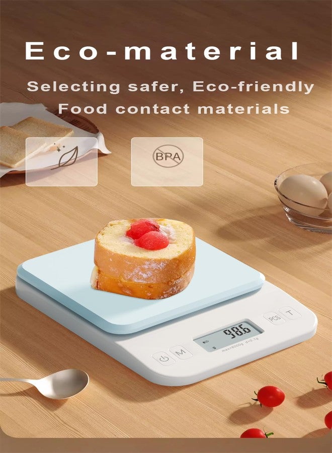 YRY White Elf Pro Digital Kitchen Scale 6kg/0.1g - Ultra Precise Baking Scale with Backlit LCD, Tare Function, 9 Units Conversion - Perfect for Coffee, Baking, Meal Prep (White Elf 6kg/0.1g) - Image 5