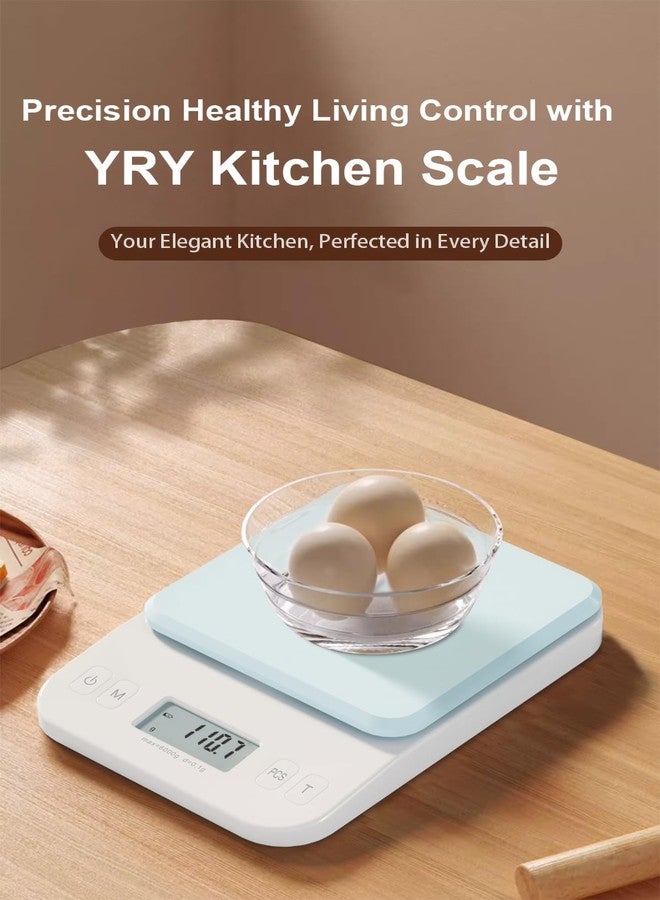 YRY White Elf Pro Digital Kitchen Scale 6kg/0.1g - Ultra Precise Baking Scale with Backlit LCD, Tare Function, 9 Units Conversion - Perfect for Coffee, Baking, Meal Prep (White Elf 6kg/0.1g) - Image 4