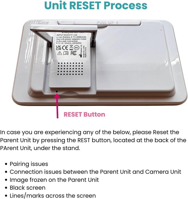 Babysense Parent Unit for HDS2 Video Baby Monitor Replacement Unit - Image 5