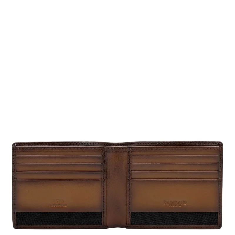 دا ميلانو Cognac Bifold Leather Mens Wallet