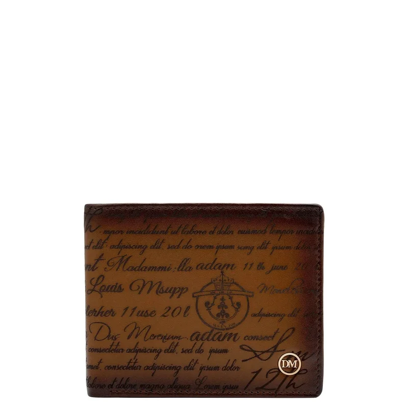 دا ميلانو Cognac Bifold Leather Mens Wallet