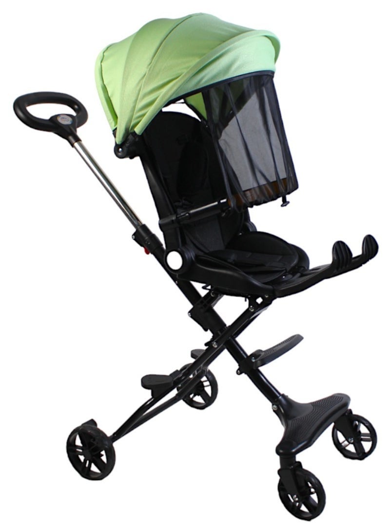 Lightweight Foldable Baby Stroller with Sun Canopy & Safety Harness - Image 3
