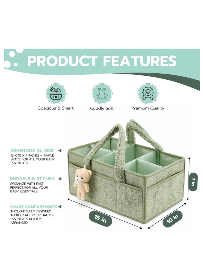Sybil's Baby Diaper Caddy Organizer, Nursery Diaper Organizer, Car Caddy Organizer, Baby Storage Basket - Pink - Image 5