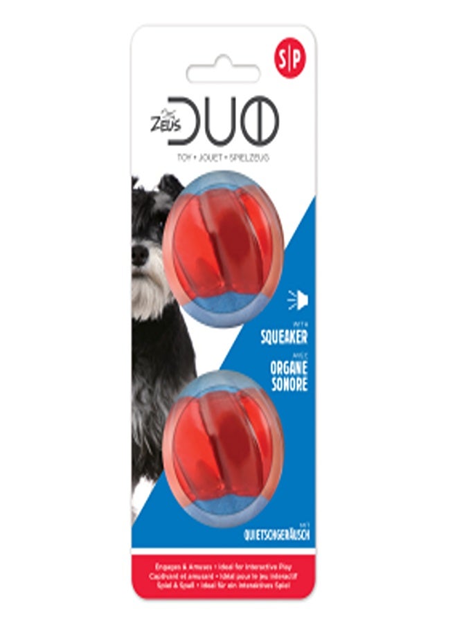Zeus Duo Ball, 5cm with Squeaker, 2pk