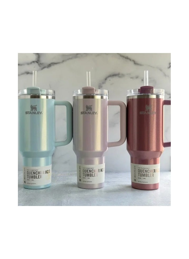 ستانلي كوب ستانلي  H2.0 إصدار محدود  باللون Blueberry Milk مصنوع من الفولاذ المقاوم للصدأ 40 oz  - Image 3