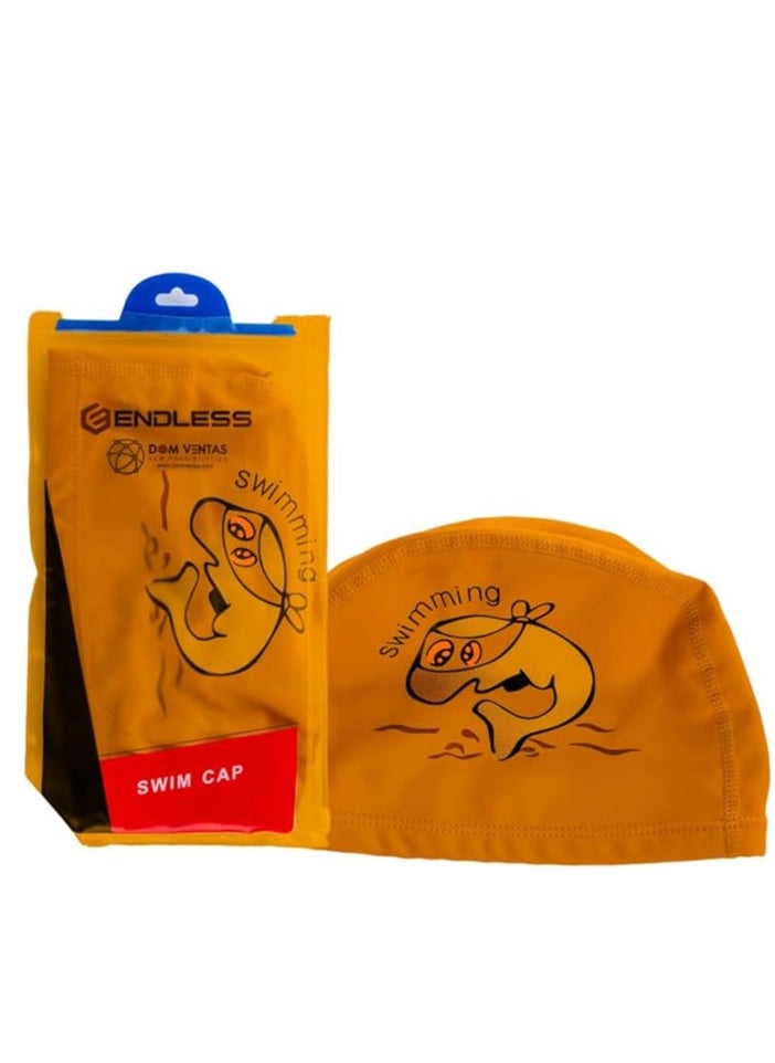 ENDLESS  - Comfortable PU Swimming Cap with Cartoon Design | Elastic Waterproof Swimming Cap for Long and Short Hair with Thicker Edge | Kid's Size | Material : PU - Image 1