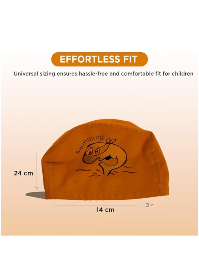 ENDLESS  - Comfortable PU Swimming Cap with Cartoon Design | Elastic Waterproof Swimming Cap for Long and Short Hair with Thicker Edge | Kid's Size | Material : PU - Image 1