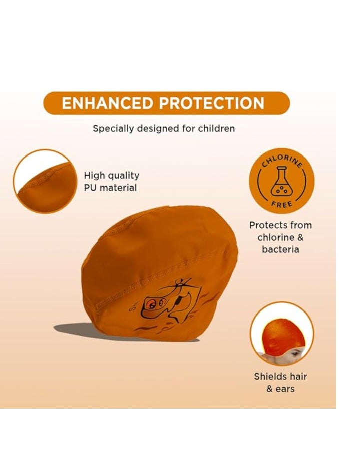 ENDLESS  - Comfortable PU Swimming Cap with Cartoon Design | Elastic Waterproof Swimming Cap for Long and Short Hair with Thicker Edge | Kid's Size | Material : PU - Image 1