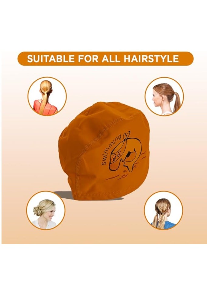 ENDLESS  - Comfortable PU Swimming Cap with Cartoon Design | Elastic Waterproof Swimming Cap for Long and Short Hair with Thicker Edge | Kid's Size | Material : PU - Image 1