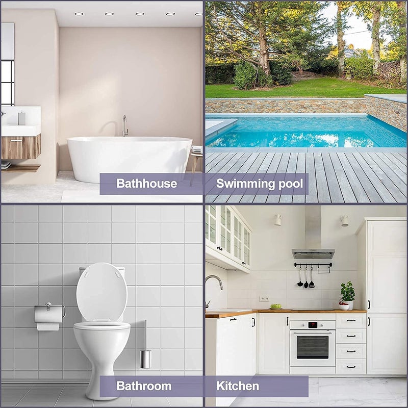 Homartel Interlocking Slip Drainage Tiles 12x12 InchSoft PVC Waterproof Floor Mat Non SLI Rubber Bath Mat with Drain Holes Column for Bathroom Kitchen Shower PoolBalconyaPack of 6 pic  - Image 2