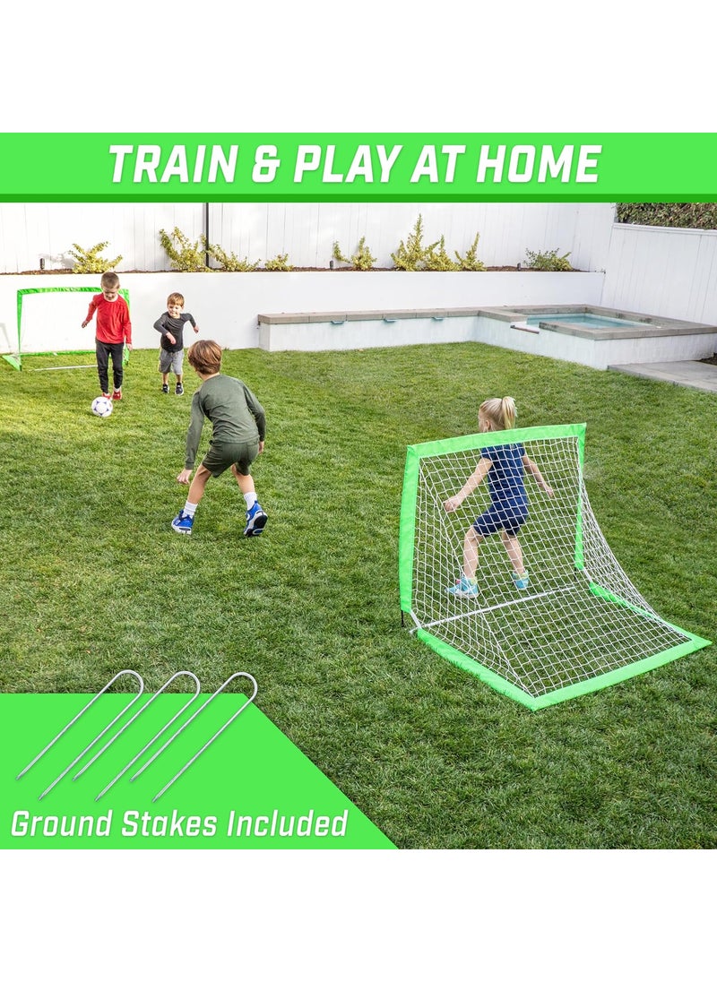 GoSports GoSports 4 x 3 ft Portable Soccer Goals for Kids  13 Colors  Set of 2 Team Tone Pop Up Nets for Backyard  - Image 2