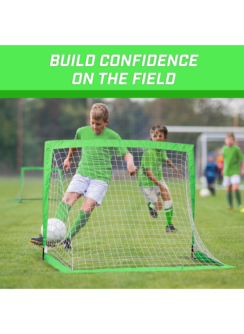 GoSports GoSports 4 x 3 ft Portable Soccer Goals for Kids  13 Colors  Set of 2 Team Tone Pop Up Nets for Backyard  - Image 5