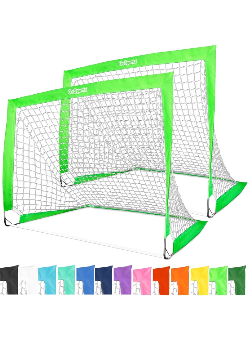 GoSports GoSports 4 x 3 ft Portable Soccer Goals for Kids  13 Colors  Set of 2 Team Tone Pop Up Nets for Backyard  - Image 1