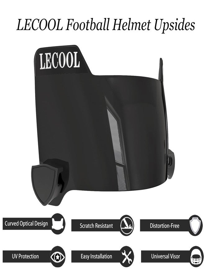 LeCool Football Visor – 3D Molded Curved Lens Technology, Wide Field Vision, Fits Youth & Adult Helmets (Black) - Image 3