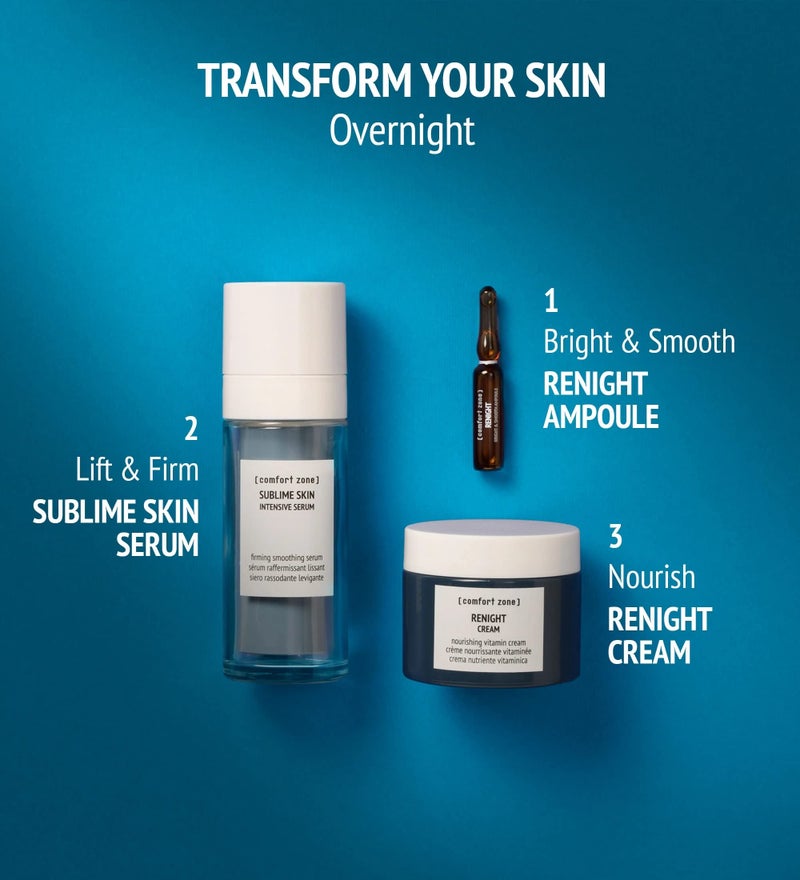 Comfort Zone [ comfort zone ] Renight Bright & Smooth Ampoules, Night Face Treatment, Stimulates Renewal, Luminosity, Fine Lines, Retinal, Natural Ingredients, Made in Italy, All Skin Types, 7 x 0.06 Fl Oz - Image 5