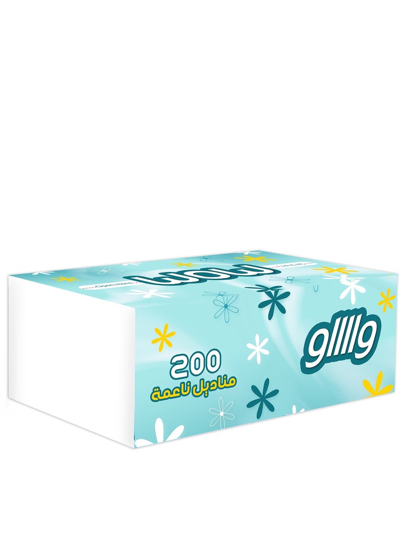 WOW - Wow Facial Tissues 10 Nylon Boxes x 200 Double Tissues - Image 1