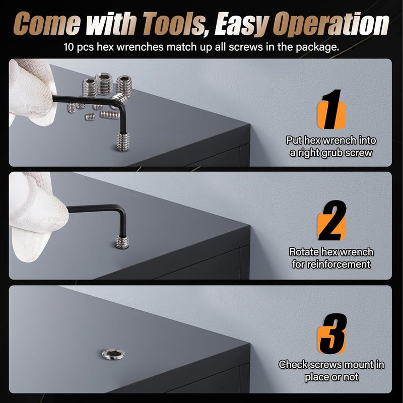 GLADRVWAY 1150PCS Screws Assortment Kit, Standard Metric + SAE Stainless Steel Screws, Allen Head Socket Hex Grub Set Screws for Bathroom Fixtures, Towel Bar (M3-M8, 1/8"-40 to 5/16"-18) - Image 4