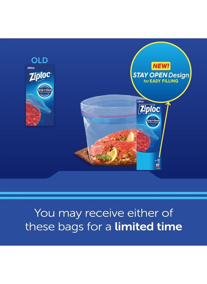 Ziploc Gallon Food Storage Freezer Bags, Stay Open Design with Stand-Up Bottom, Easy to Fill, 30 Count (Pack of 4)  - Image 2
