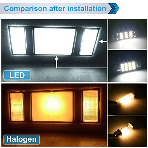 MbuyDIY Interior LED Map Dome Light Bulbs Kit Compatible with 1988-1998 Chevy Silverado GMC Sierra C1500 K1500 C2500 K2500 Pickup Truck, White - Image 3