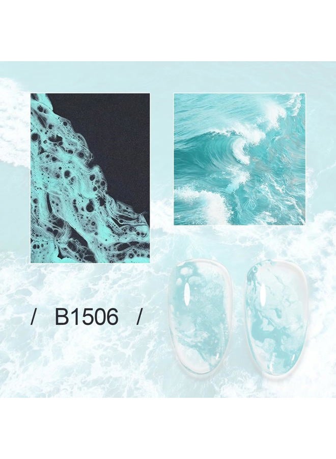 JODSONE Blooming Gel - 16.5 ml Sky Blue Blooming Gel Nail Polish for Spreading Effect Marble, High Fluidity Wave Textures for Ocean Wave Nail Art, Soak Off DIY Nail Art Design - Image 2