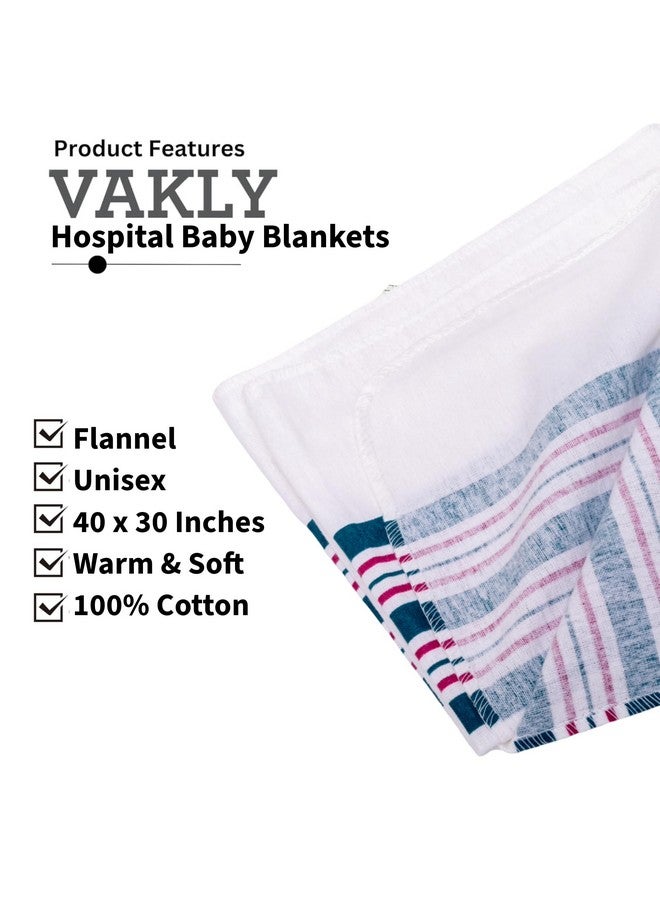 Vakly Hospital Receiving Baby Blankets [Pack of 3] Soft 100% Cotton Flannel Nursery Swaddle, 30''x40'' Cozy Unisex Wrap for Swaddling & Wrapping Newborn Babies for Girl or Boy - Image 2