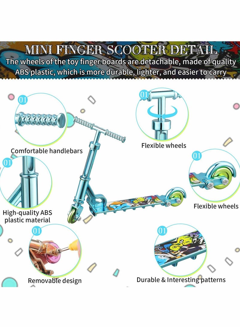 6 Pieces Finger Scooters Multi Colored Mini Toys Tiny Boards with Removable Wheels Fingertip Movement Party Favors Toy Swing Board for Training Birthday Present