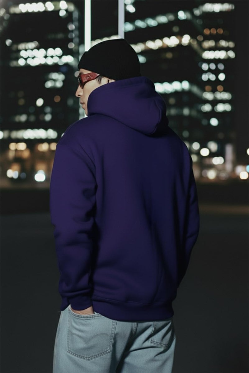 Veirdo® Polycotton Spun Oversized Fit Drop Shoulder Hooded Sweatshirt Full Sleeves Solid Jumper Hoodie for Men/Boys (OS_HDY_V_SP_FD_S) - Image 5