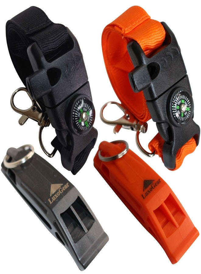 LuxoGear Hiking Whistle for Emergency Survival Compass Fire Starter Safety for Kayak Boating - Image 1