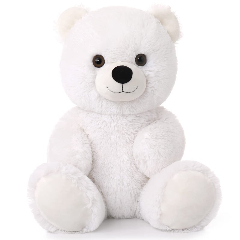 Tezituor White Teddy Bear Stuffed Animal Cute 18 inch Stuffed Teddy Bear Plush Toy Soft Teddy Bear Plush Birthday for Boys Girls - Image 2