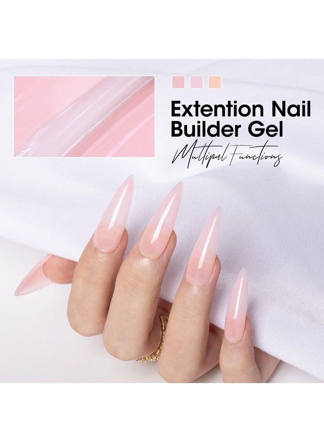 Gellen Builder Gel Kit - Nail Extension Gel Nude Pinks White Light Orange Builder Nail Gel Kit 4 Colors Hard Nail Gel Builder 15ml - Image 4