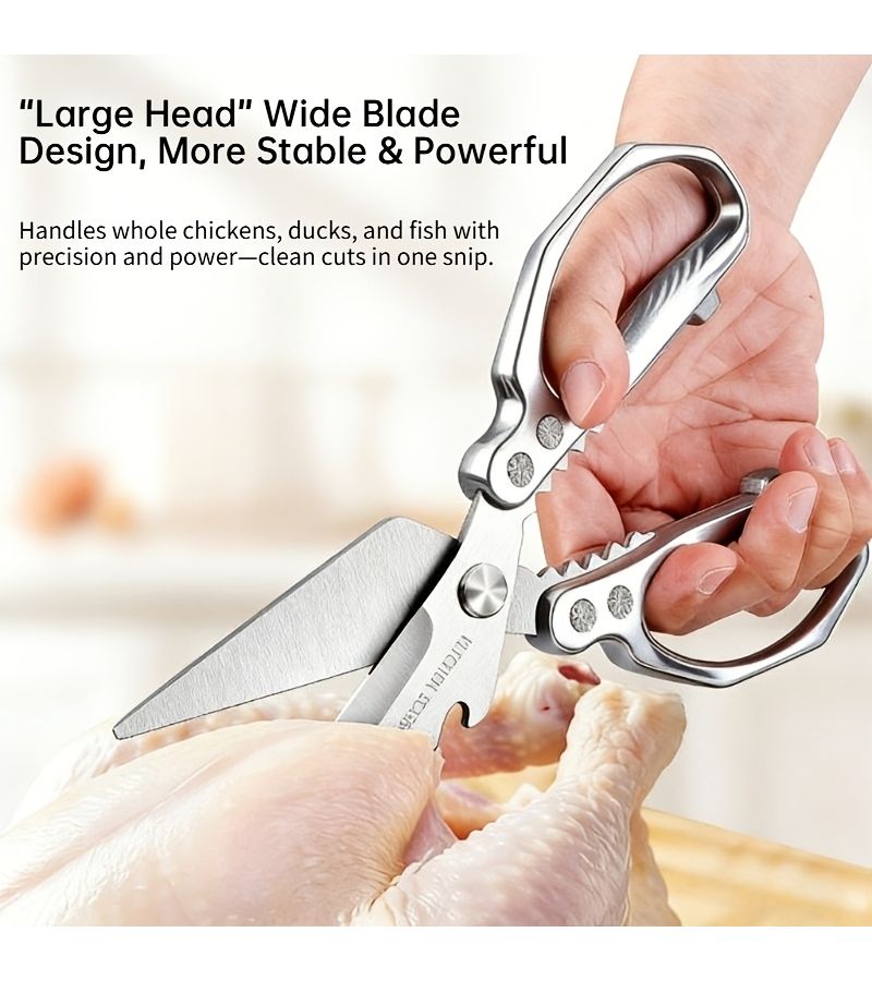 Kitchen Special Heavy Duty Scissors Stainless Steel Multi-Function Chicken Bone Cutter Non-Slip Handle - Image 1