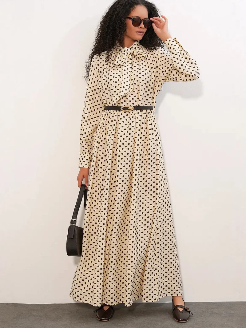 بيغ دارت BDART Polka Dot Maxi Shirt Dress