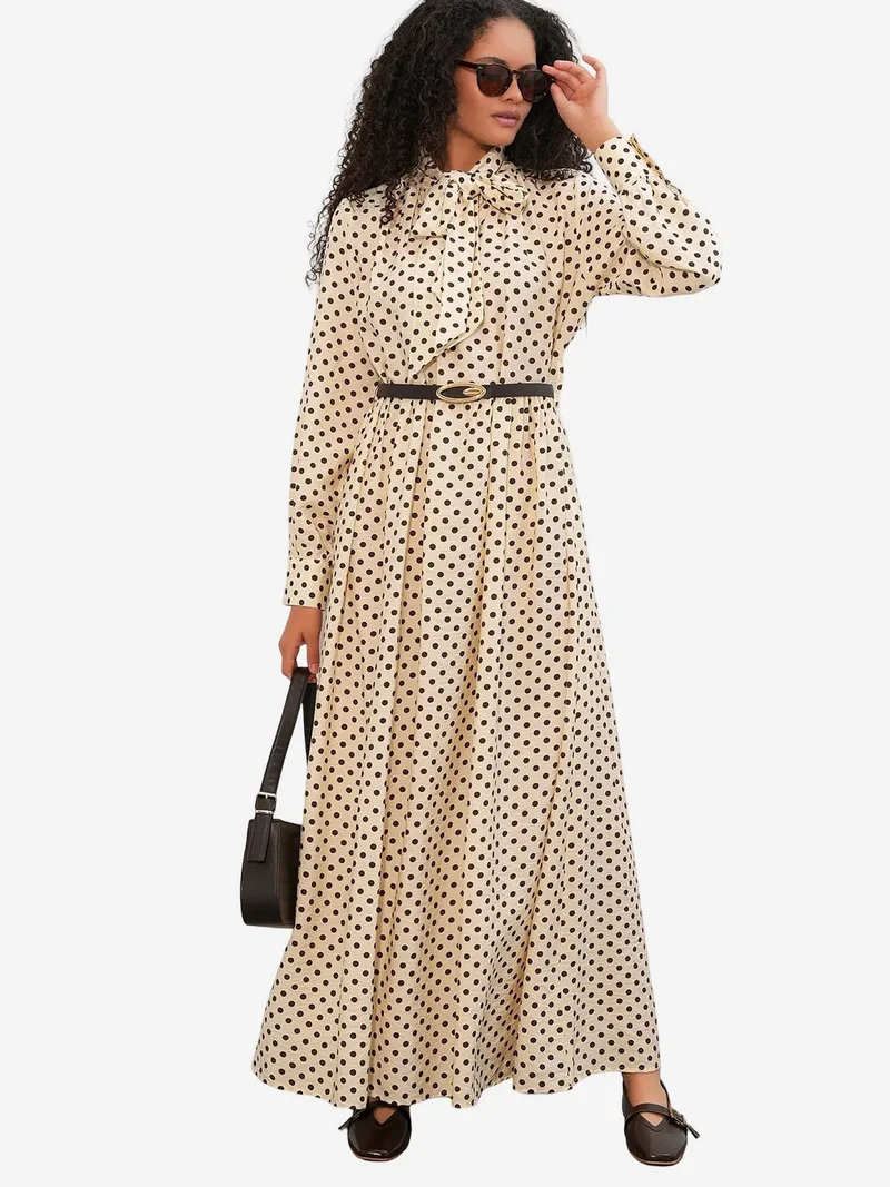 بيغ دارت BDART Polka Dot Maxi Shirt Dress