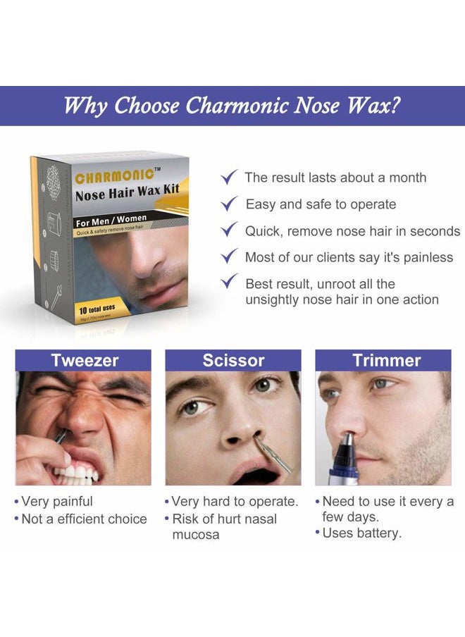 Charmonic Nose Wax Kit for Men and Women, Nose Hair Removal Wax for Charmonic (50 grams / 10 times usage count)  - Image 3