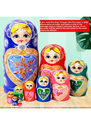 Yc 6-Layer 10-Layer Classic Russian Matryoshka Doll Hand-Painted Xiko Internet Celebrity Exquisite Toy Basswood Wood Bag-Color:10 Layers Of Classic Blue Peach Heart, The First Layer 21cm High) - pzsku/Z668D7ABF81ED70D32B12Z/45/1745464362/6c5256ad-9c1d-49a7-b2a6-31a16e44628f