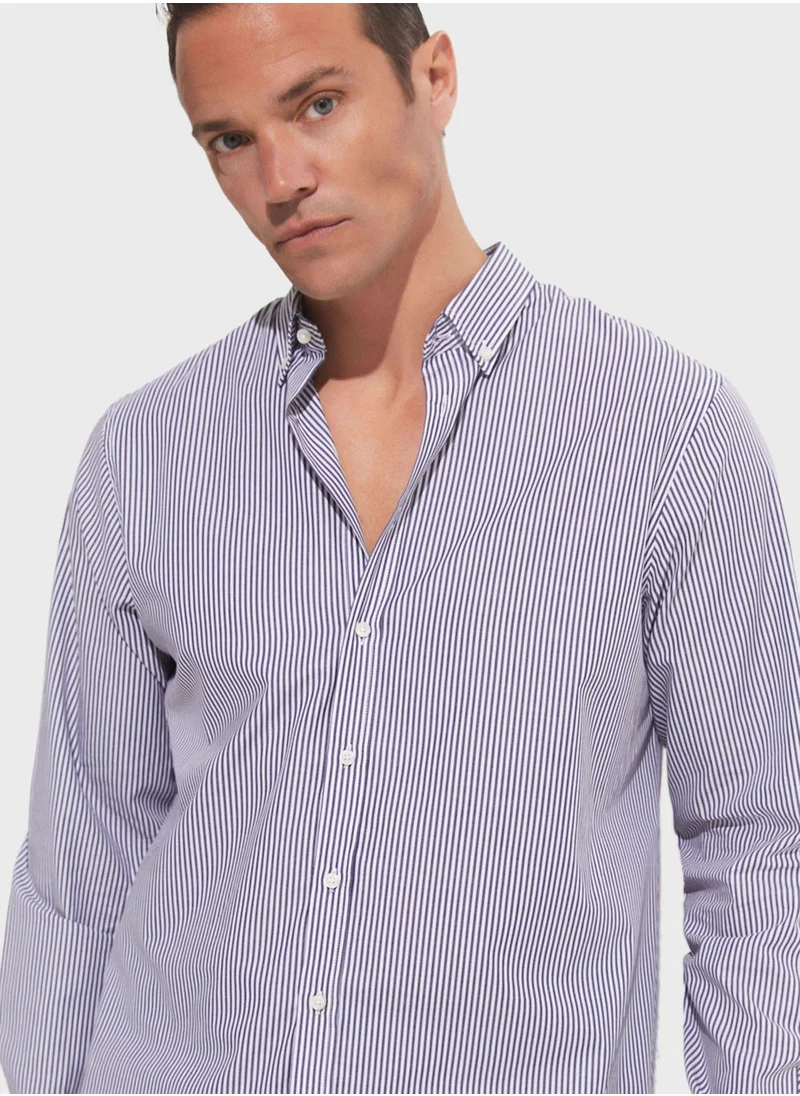 JUNE Striped Button Down Regular Fit Shirt Shirt