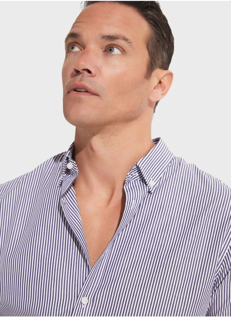 JUNE Striped Button Down Regular Fit Shirt Shirt