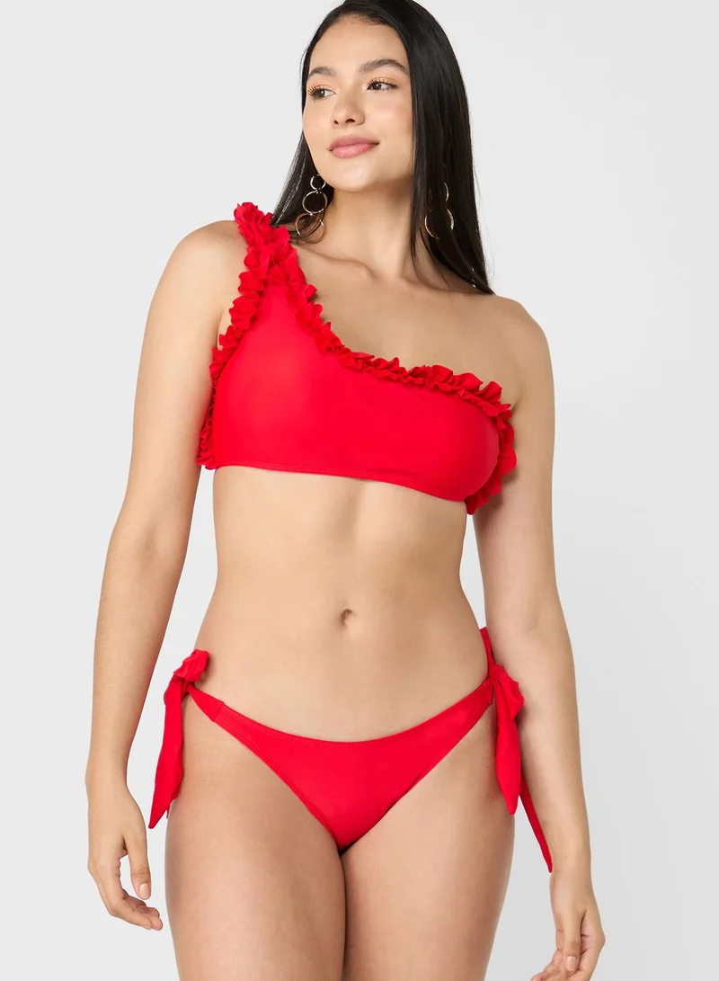 ELLA One Shoulder Ruffle Bikini Set