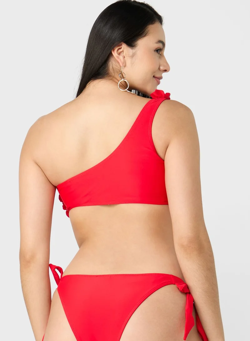 ELLA One Shoulder Ruffle Bikini Set