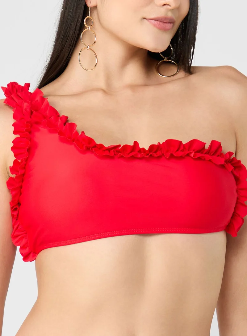 ELLA One Shoulder Ruffle Bikini Set