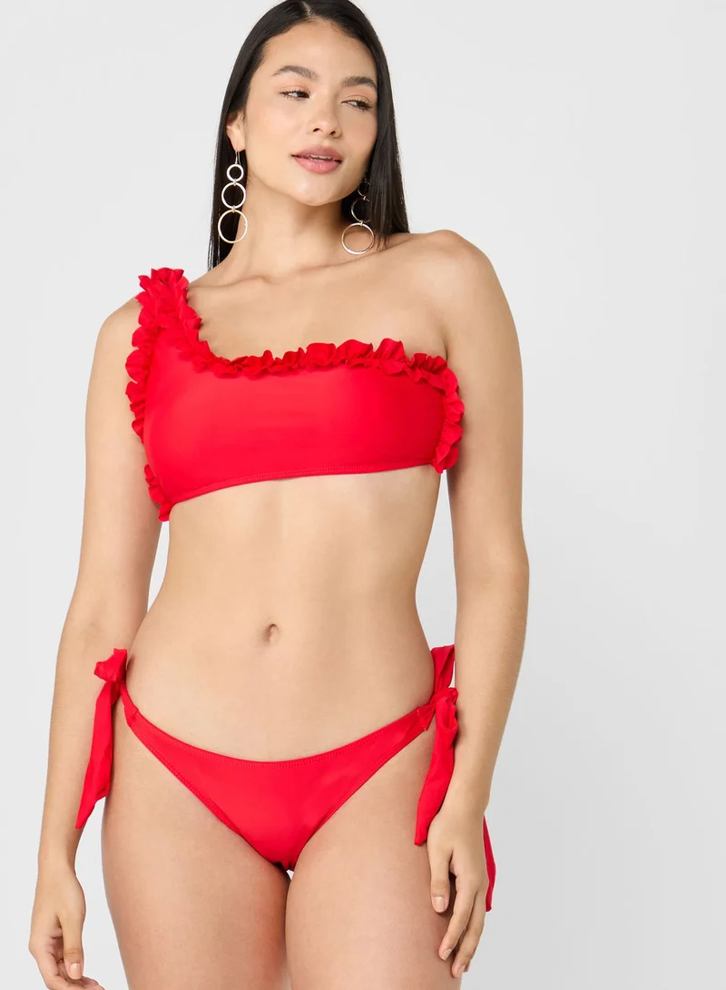 ELLA One Shoulder Ruffle Bikini Set