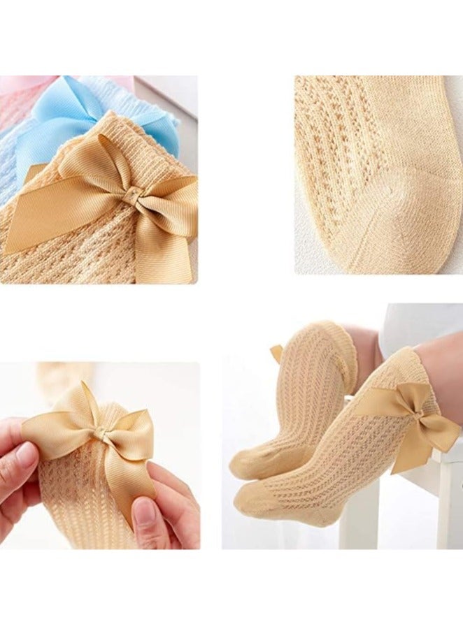 FengSVMA Toddler Newborn Knee High Bowknot Knit Mesh Stockings Baby Girls Princess Lace Socks-1-3T  - Image 5