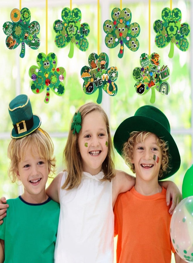 Openfly 24 Sets St. Patrick's Day Shamrock Ornaments DIY St. Patrick's Day Foam Craft Kit Irish Clover Shamrock Foam Stickers Self-Adhesive Craft Stickers for St. Patrick's Day DIY Crafts Party Decor - Image 3