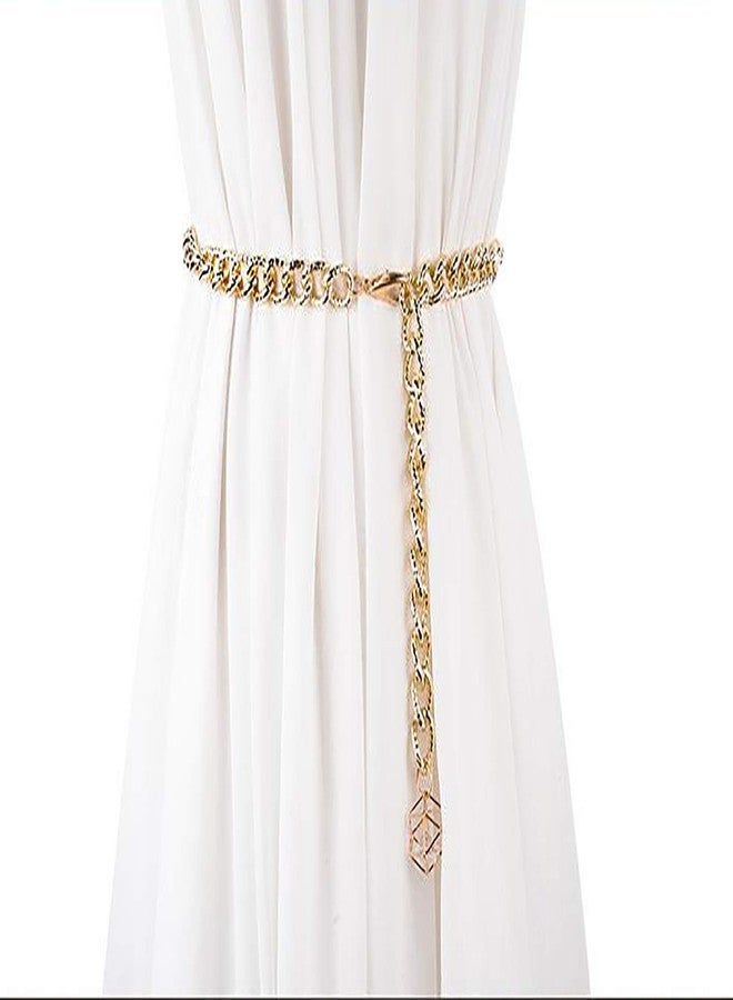 Vritraz Women And Girl Fashion Metal Stretchable Gold Plated Belly Chain Waist Belt Jewellery kamarband Waistband PinkHeart - Image 2