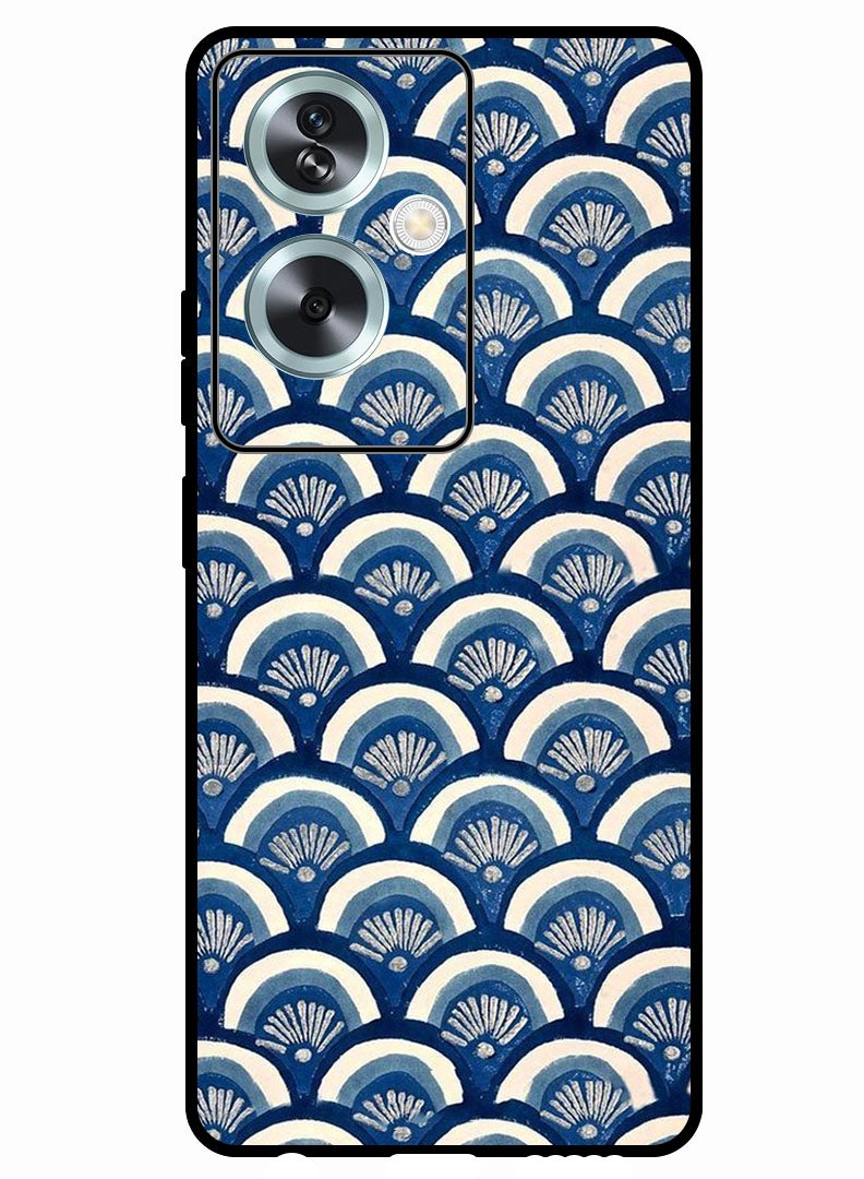 Theodor Protective Case Anti Scratch Shock Proof Bumper Cover For Oppo A2 Blue Floral Patterns - Image 1
