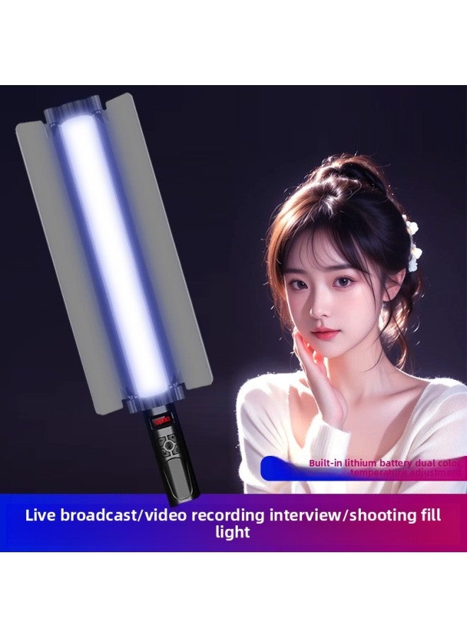 general Mobile Phone Live Photography Fill Light Outdoor Photo Three-color Temperature Rgb Atmosphere Light Portable Handheld Baffle Stick Light-Light Source Color:【type B Stick Lamp-three Colors Temperatur - Image 2