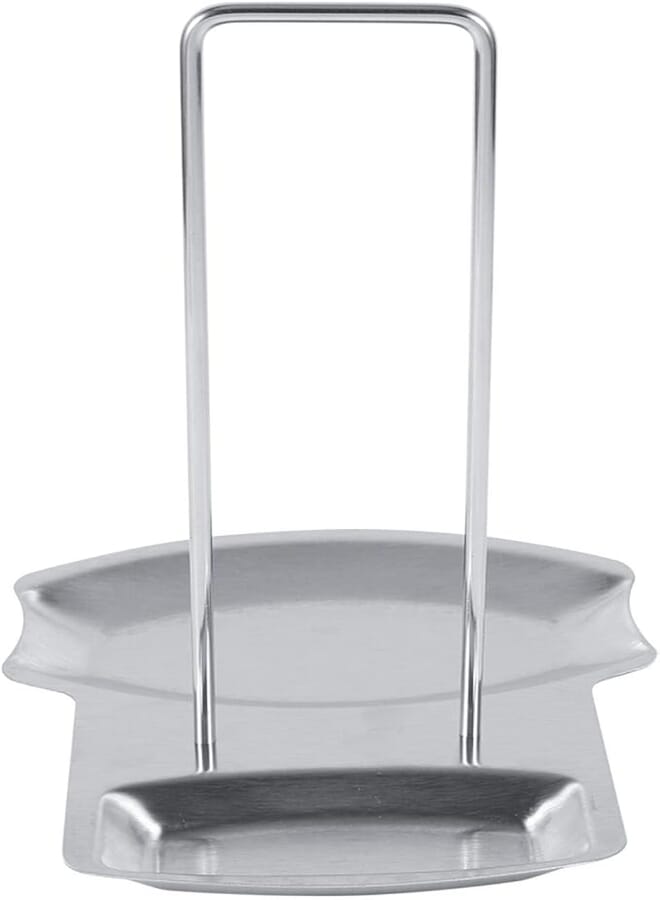 Raguso 1Pc Home Kitchen Stainless Steel Pot Lid Stand Anti-rust Pan Rack Pot Lid Holder Kitchen Tool