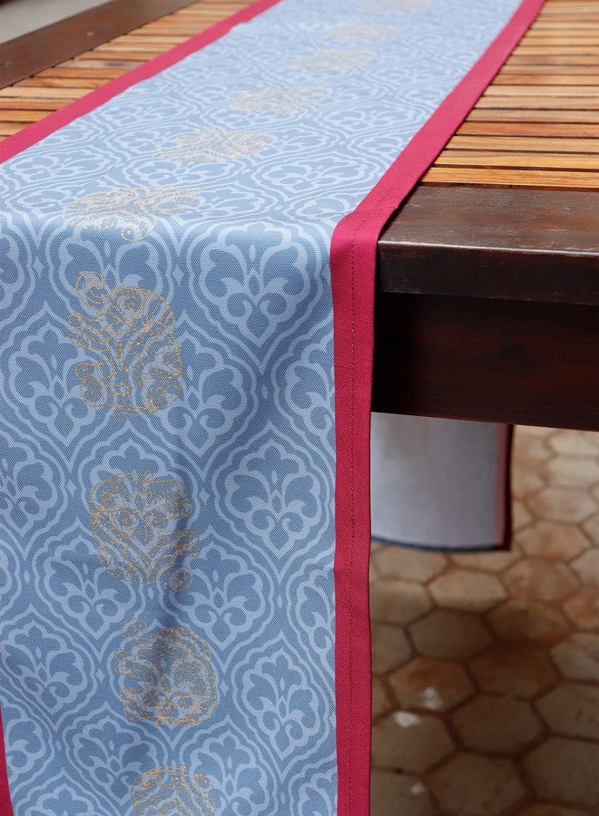Zeba World Block Print with Enhanced D cor Elephant Motif 6 Seater Table Runner Cloth, Table Runner for Living Room, Dining Table Runner - (Size : 12" X 84" ; 30 cms X 213 cms) - Image 2