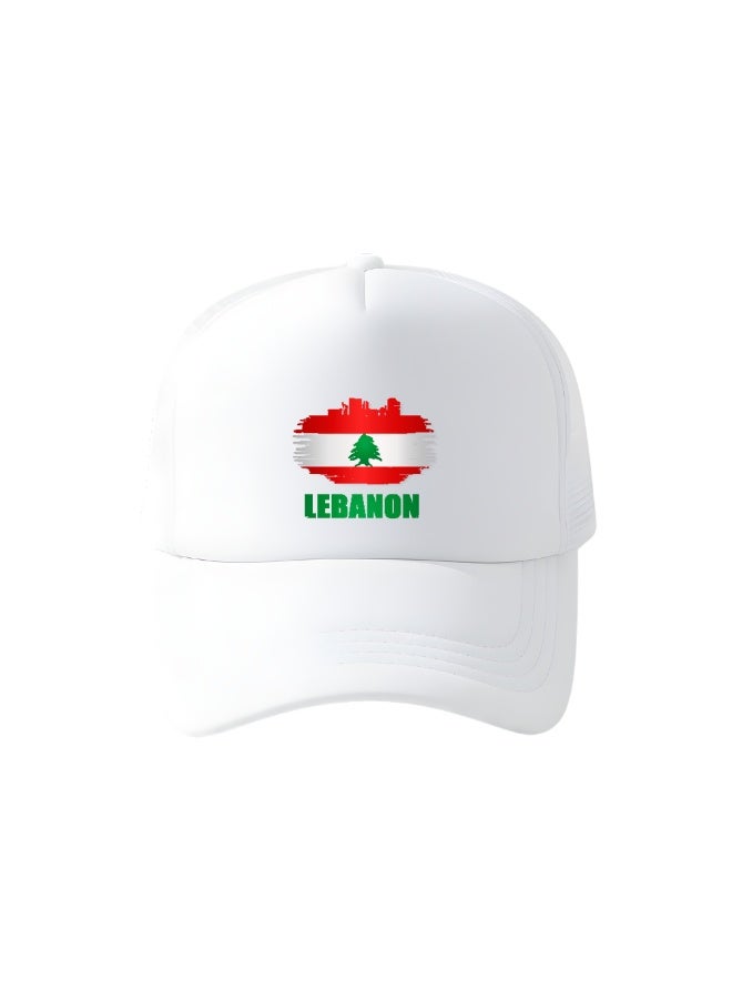 Lebanon Mesh Cap With Adjustable Plastic Closure For Men And Women–Designed Stylish Cap–Great Accessory For Sporting Events–Perfect Cap For Celebration
